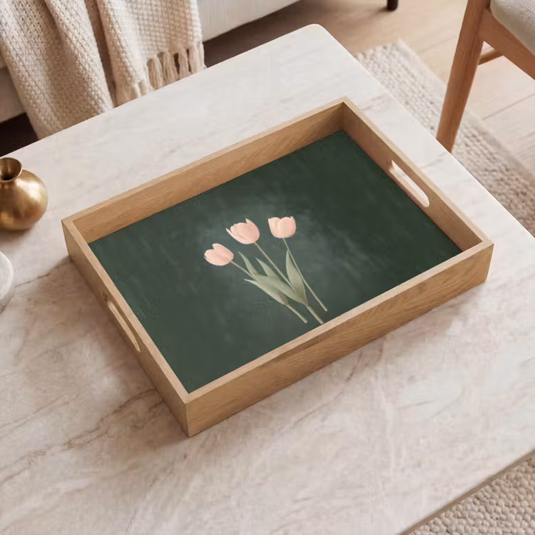 Dienblad - Tulpen - Liefde - Donkergroen — 2