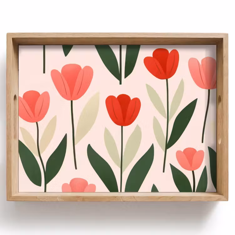 Dienblad - Tulpen - Modern - Roze — 1