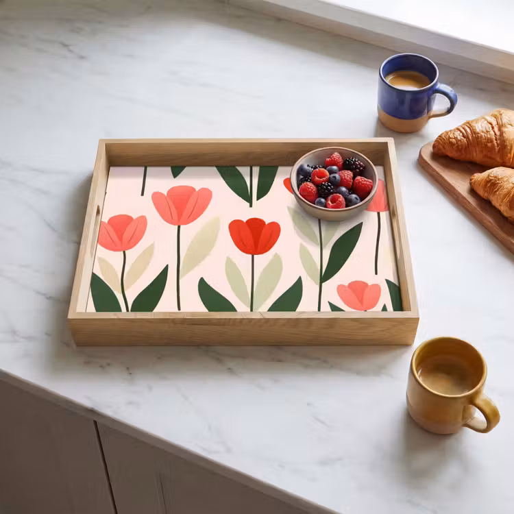 Dienblad - Tulpen - Modern - Roze — 4