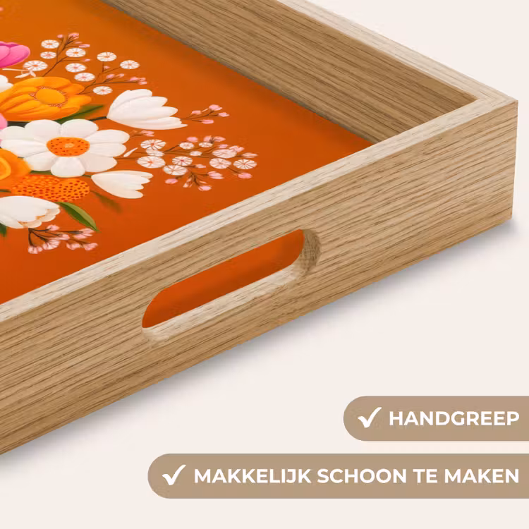 Dienblad - Vaas - Bloemen - Oranje — 5