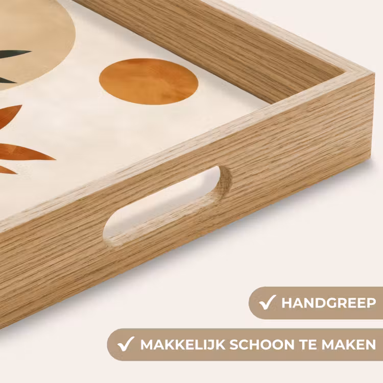 Dienblad - Vormen - Rond - Bladeren - Beige — 5
