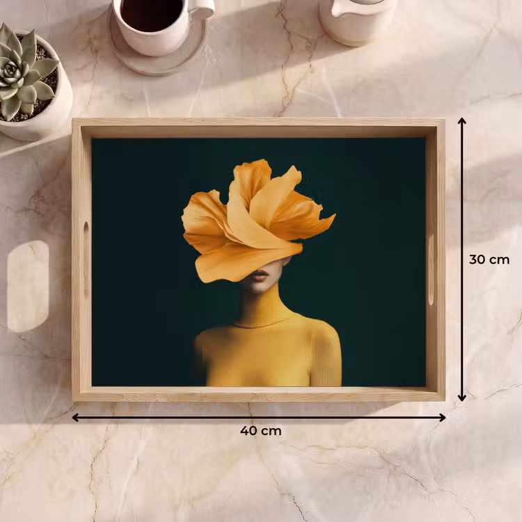 Dienblad - Vrouw - Hoed - Geel — 9