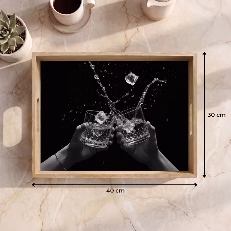 Dienblad - Whiskyglazen - Ijs - Spetters - Zwart — 9