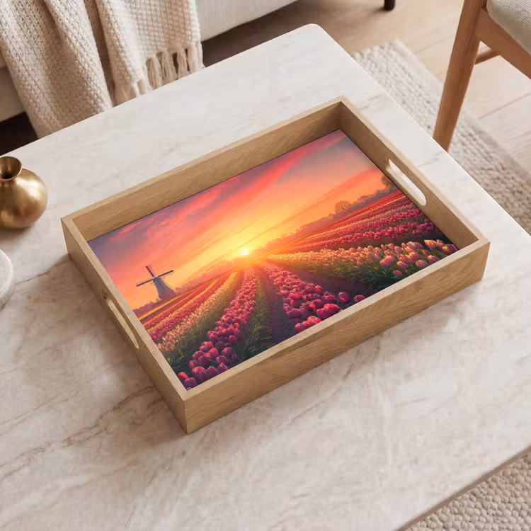 Dienblad - Windmolen - Zonsondergang - Landschap — 2