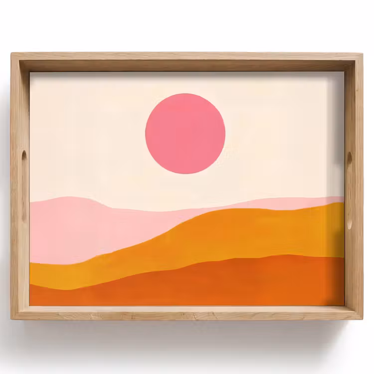 Dienblad - Zon - Heuvels - Abstract - Roze — 1