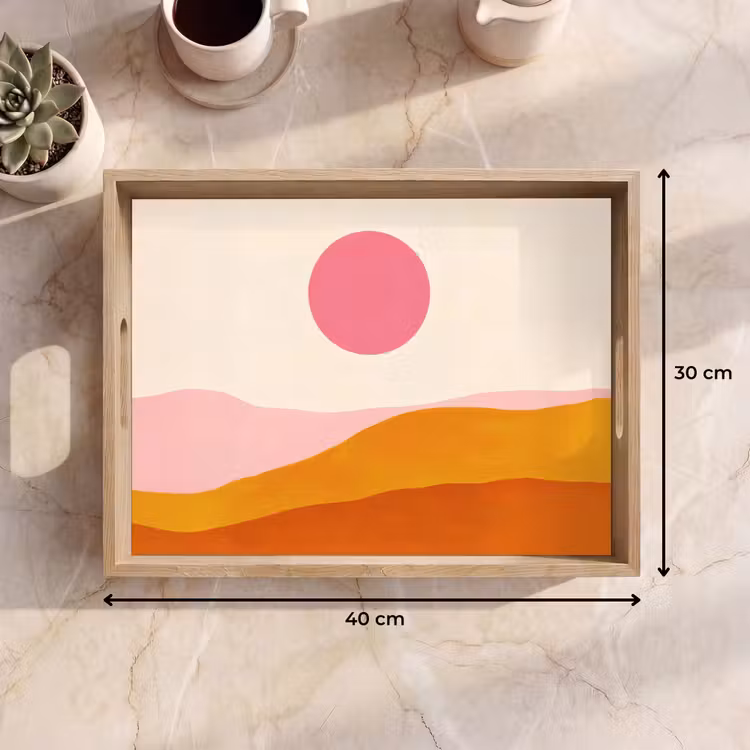 Dienblad - Zon - Heuvels - Abstract - Roze — 9