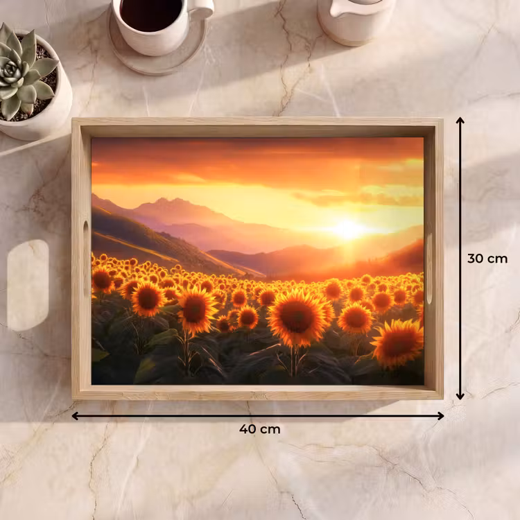 Dienblad - Zonnebloemen - Zonsondergang - Landschap — 9