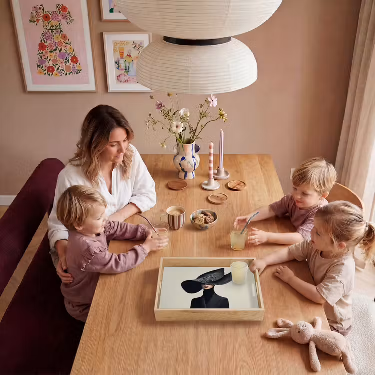 Dienblad - Zwart - Vrouw - Hoed — 7