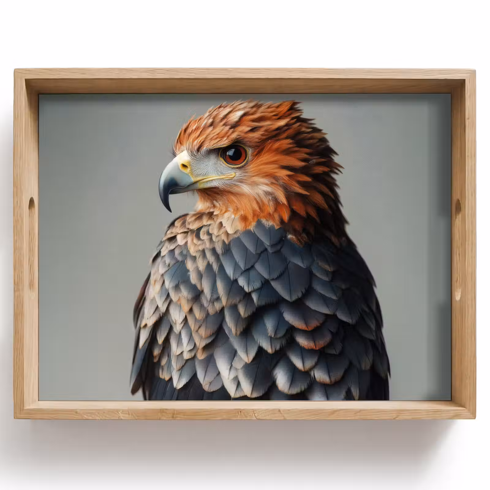 Dienblad - Vogel - Realistisch - Veren - Bruin — 1