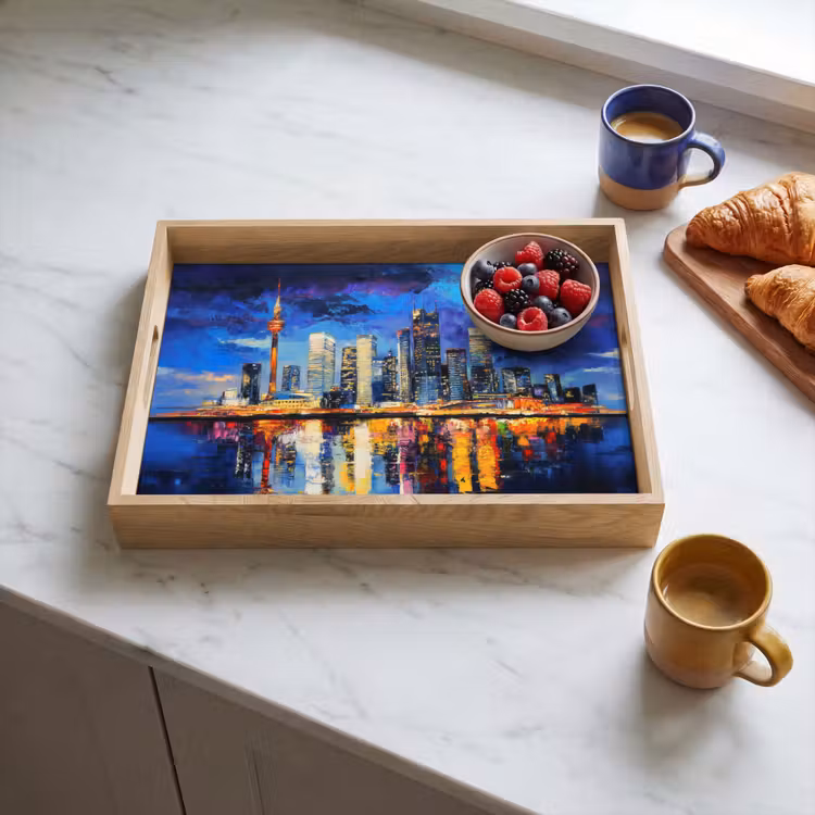 Dienblad - Skyline Toronto - Modern - Stadslicht - Blauw — 4