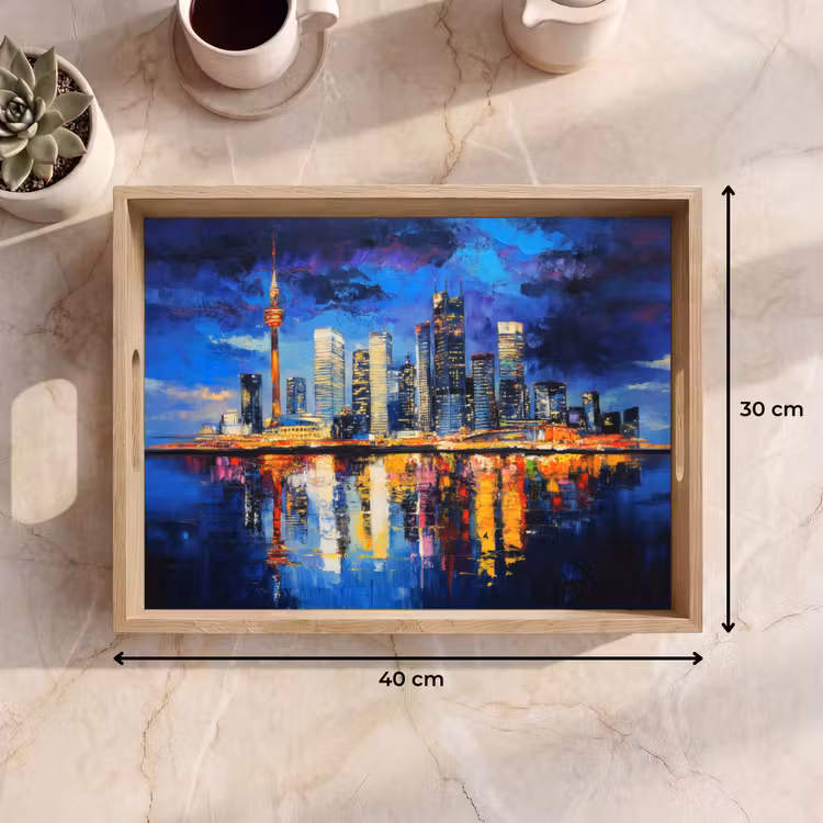 Dienblad - Skyline Toronto - Modern - Stadslicht - Blauw — 9