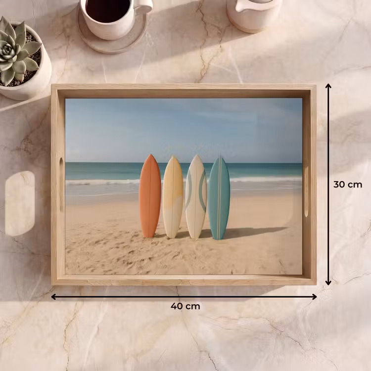 Dienblad - Strand - Surfbord - Pastel — 9