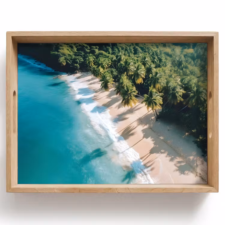 Dienblad - Tropisch - Strand - Water - Palmbomen — 1