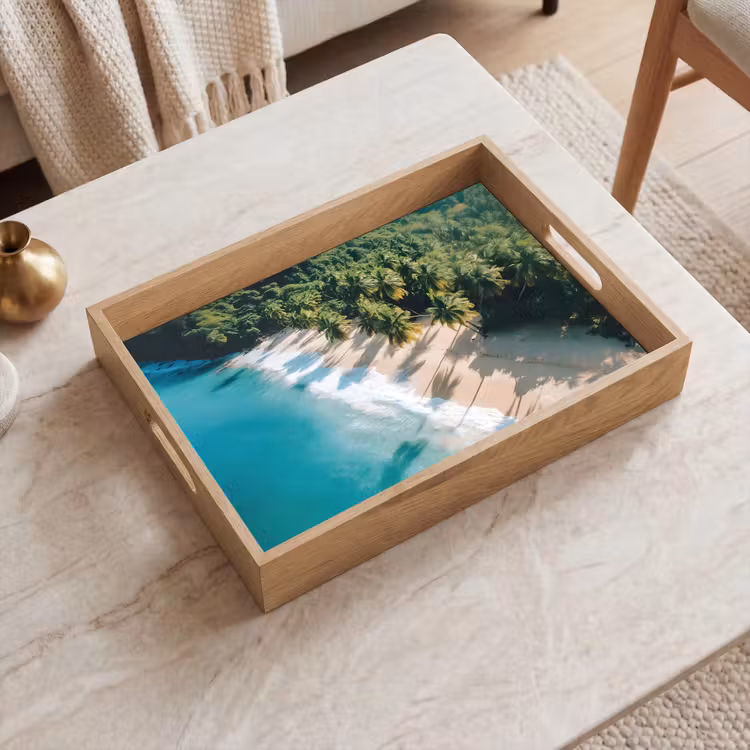 Dienblad - Tropisch - Strand - Water - Palmbomen — 2
