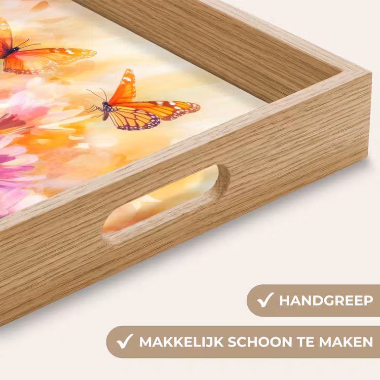 Dienblad - Vlinders - Oranje - Bloemen — 5