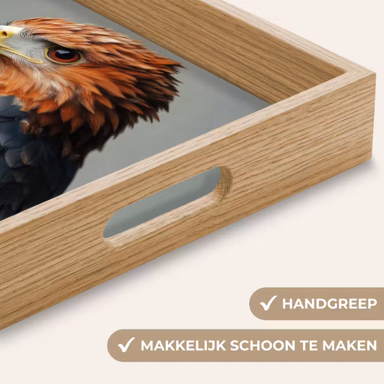 Dienblad - Vogel - Realistisch - Veren - Bruin — 5