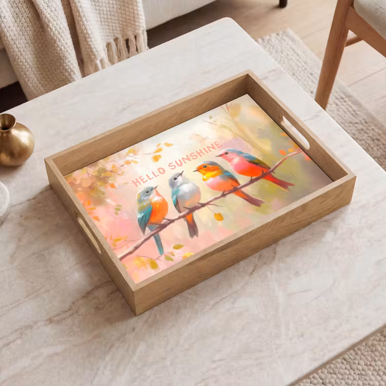 Dienblad - Vogels - Tak - Quote - Roze — 2
