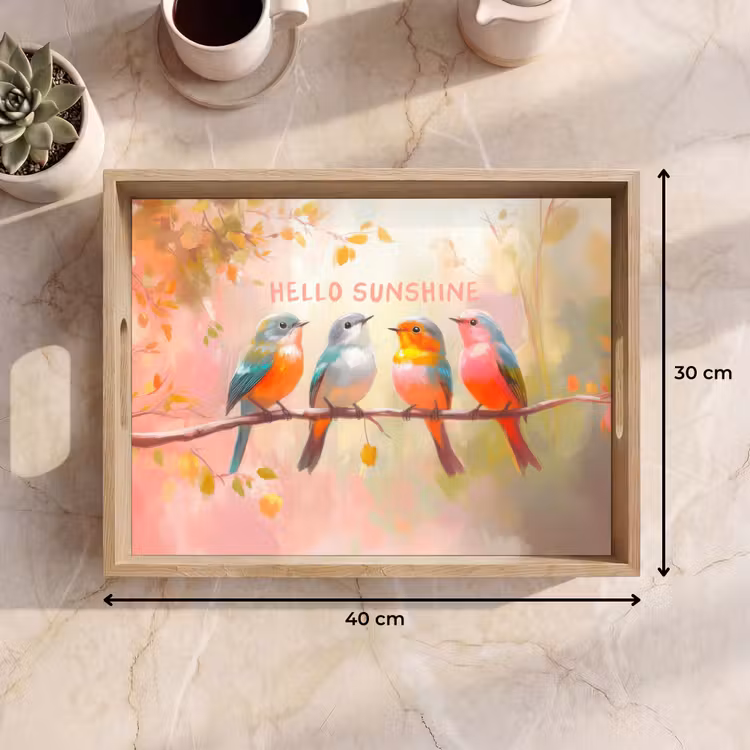 Dienblad - Vogels - Tak - Quote - Roze — 9