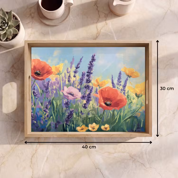 Dienblad - Weide - Bloemen - Kleurrijk — 9