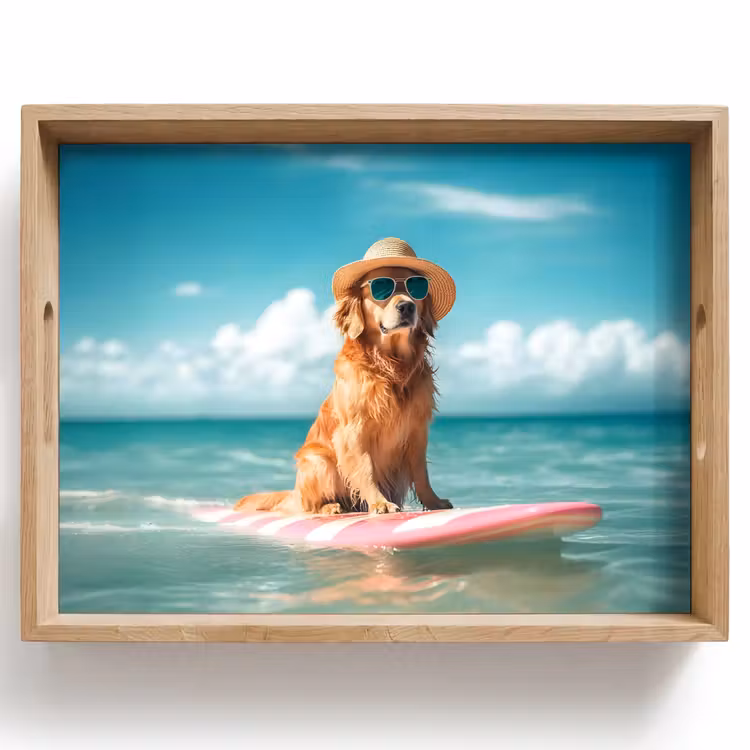 Dienblad - Zeewater - Hond - Golden retriever - Zonnebril — 1