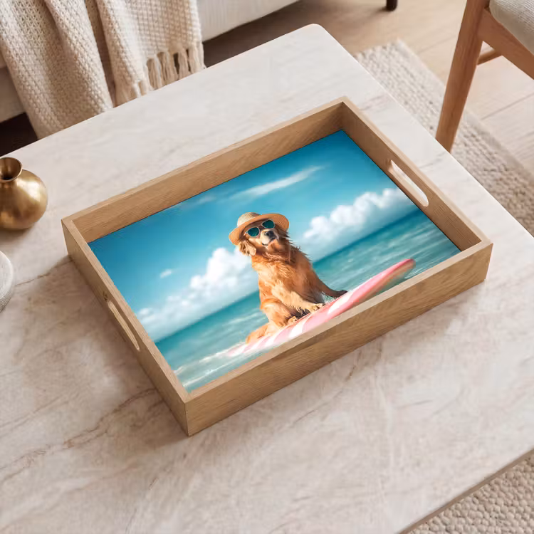 Dienblad - Zeewater - Hond - Golden retriever - Zonnebril — 2