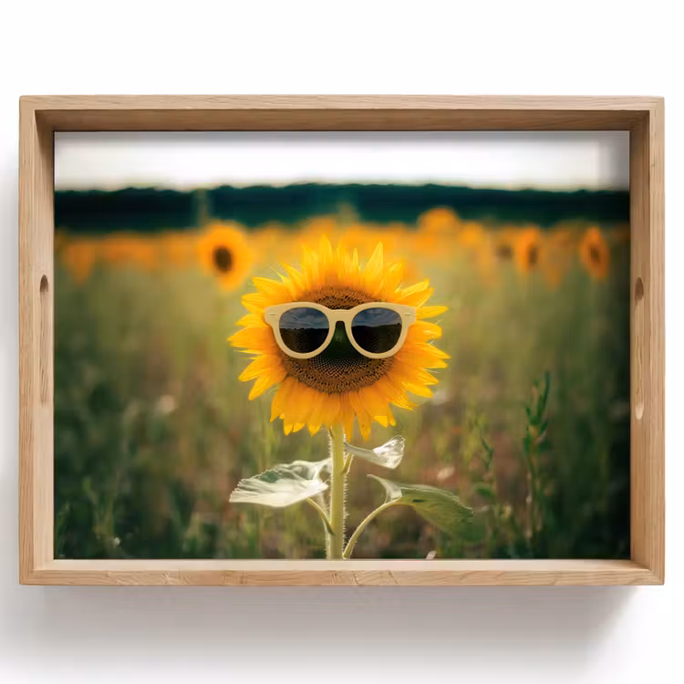 Dienblad - Zonnebloem - Veld - Zonnebril — 1