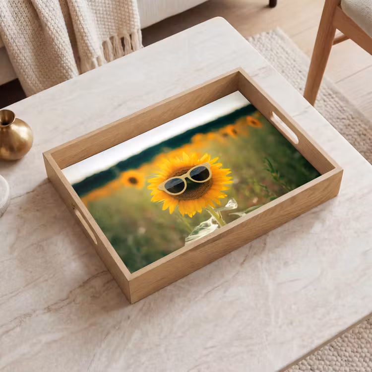 Dienblad - Zonnebloem - Veld - Zonnebril — 2