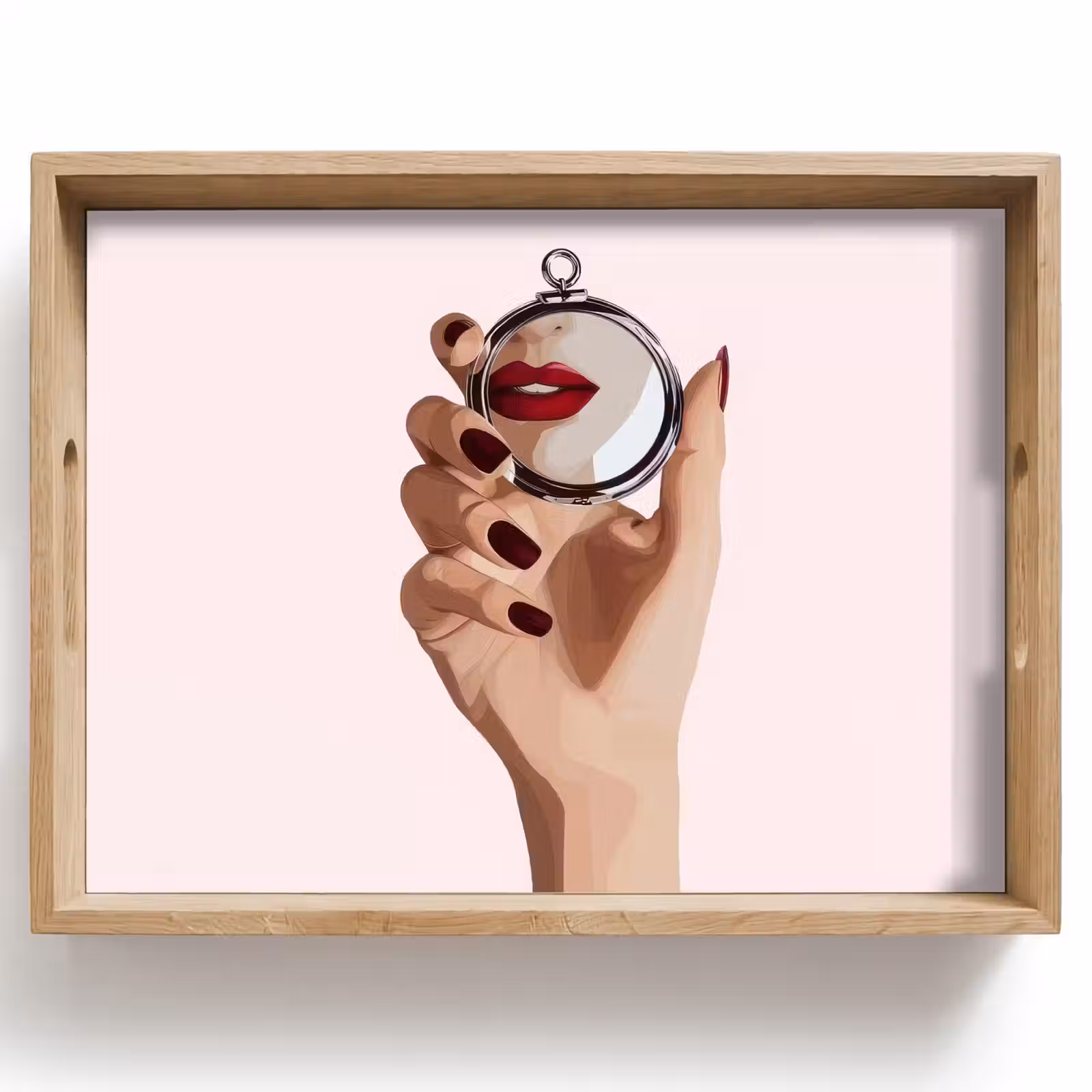 Dienblad - Spiegel - Rode lippen — 1