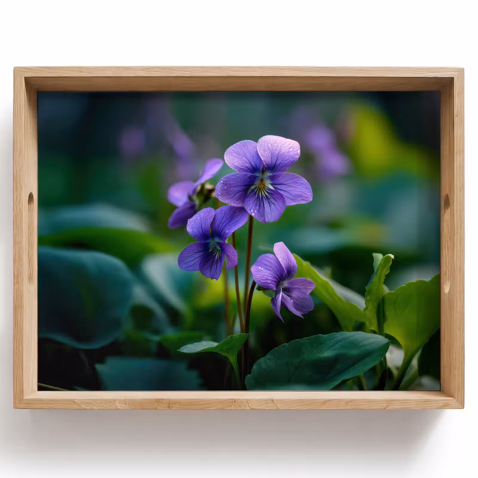 Dienblad - Viooltjes - Paars - Bloem - Bladeren — 1