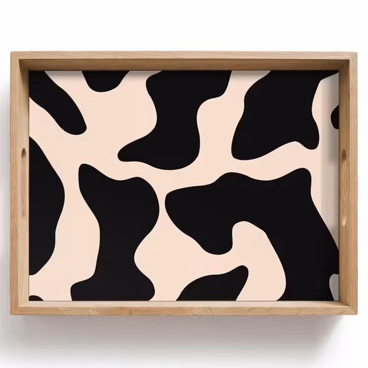 Dienblad - Vlekkenpatroon - Koe - Beige — 1