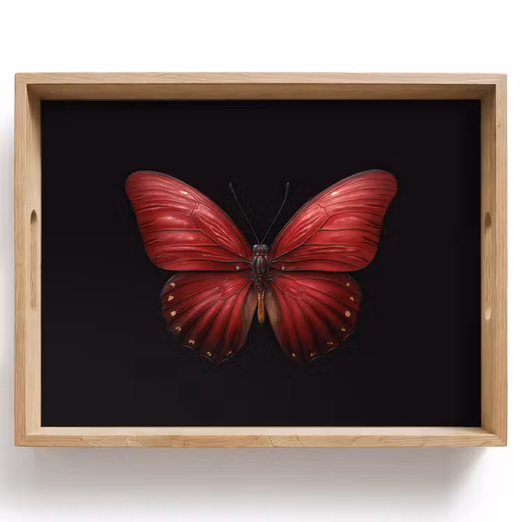 Dienblad - Vlinder - Rood - Minimalistisch — 1