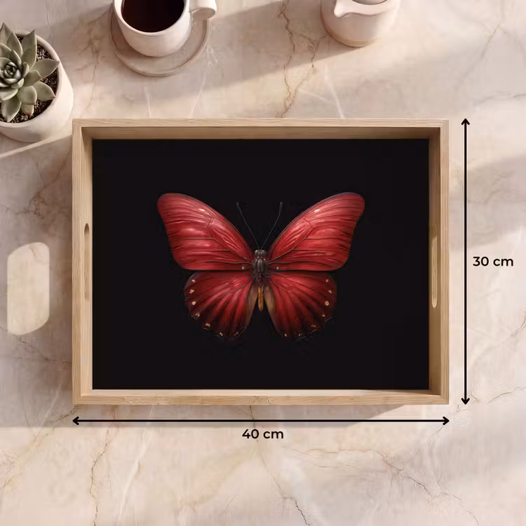 Dienblad - Vlinder - Rood - Minimalistisch — 9