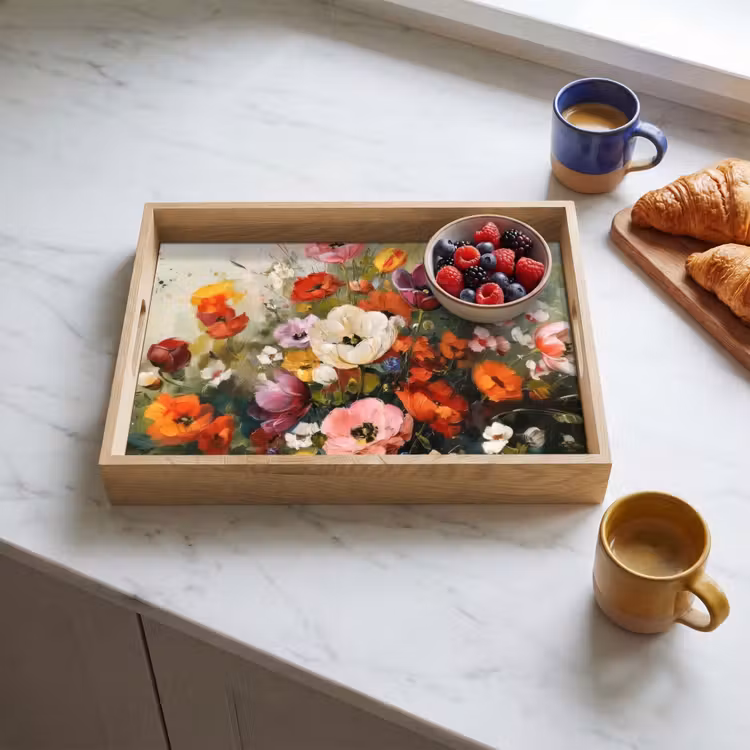 Dienblad - Vrolijk boeket - Dynamisch - Subtiele kleurspatten — 4