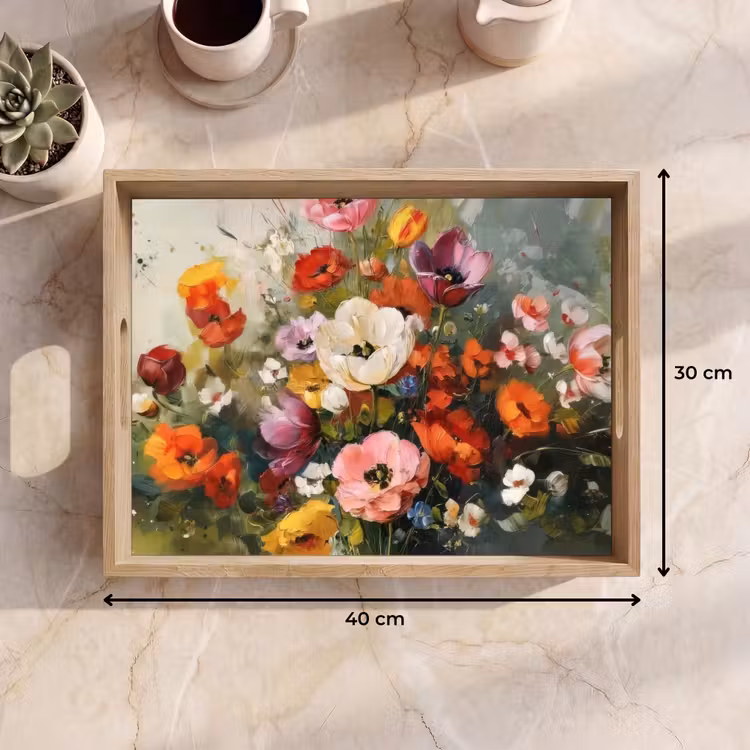 Dienblad - Vrolijk boeket - Dynamisch - Subtiele kleurspatten — 9