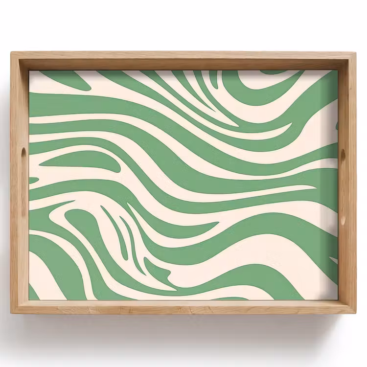 Dienblad - Zebrapatroon - Groen - Retro — 1