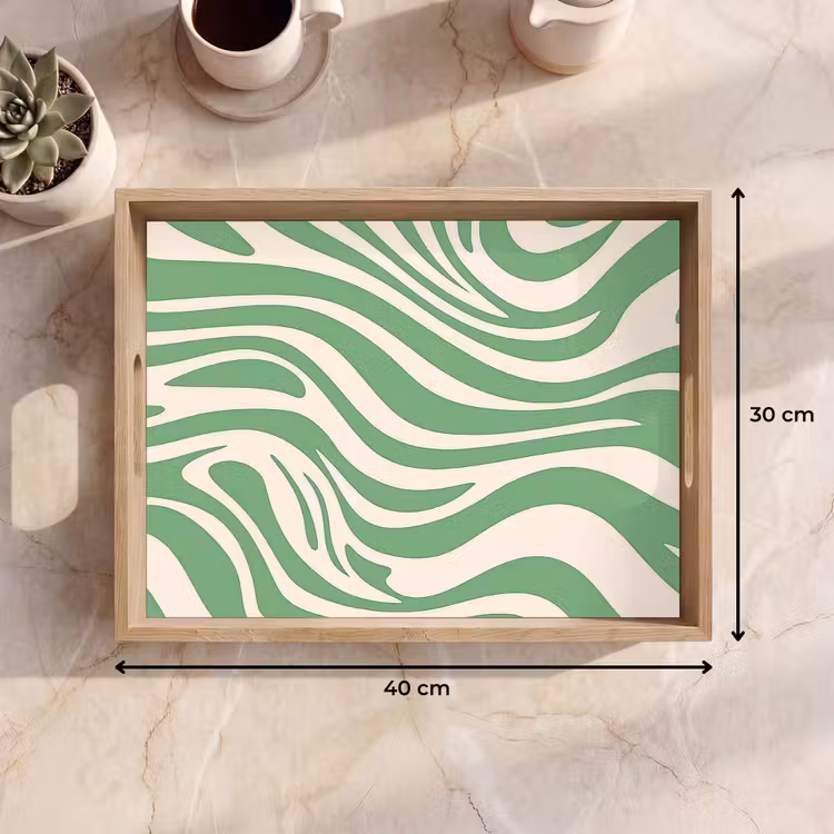 Dienblad - Zebrapatroon - Groen - Retro — 9