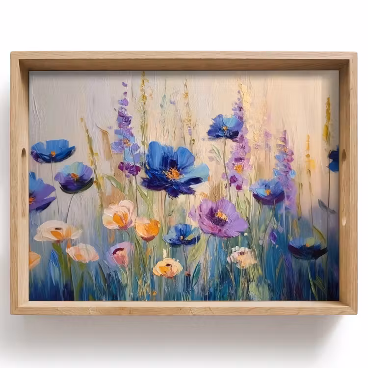Dienblad - Zomers - Wilde bloemen - Penseelstreken — 1