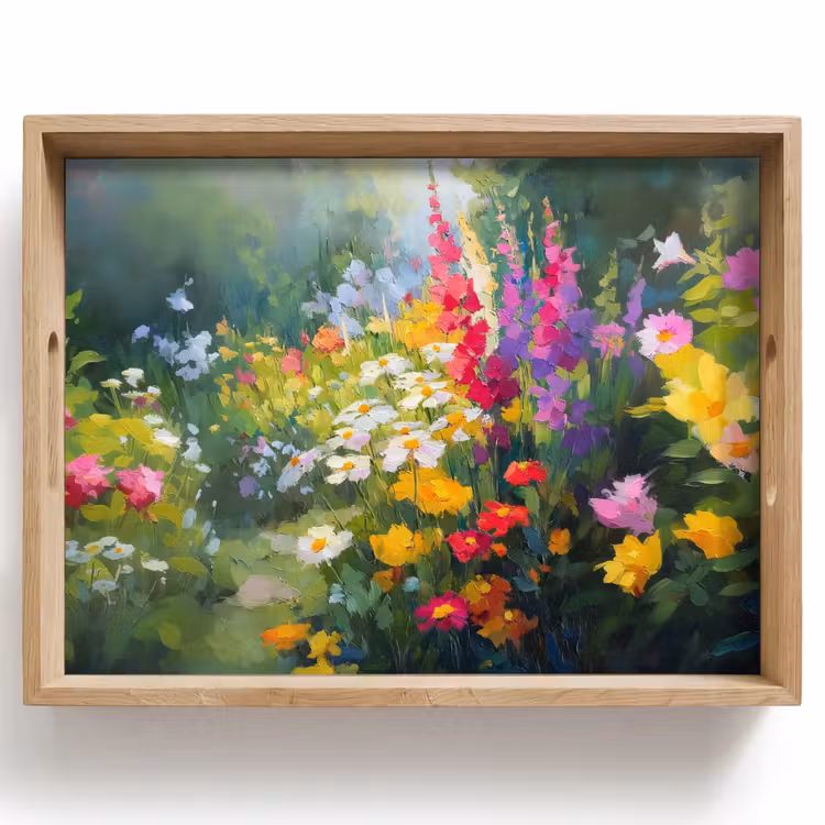 Dienblad - Zomertuin - Sfeervol - Bloemen — 1