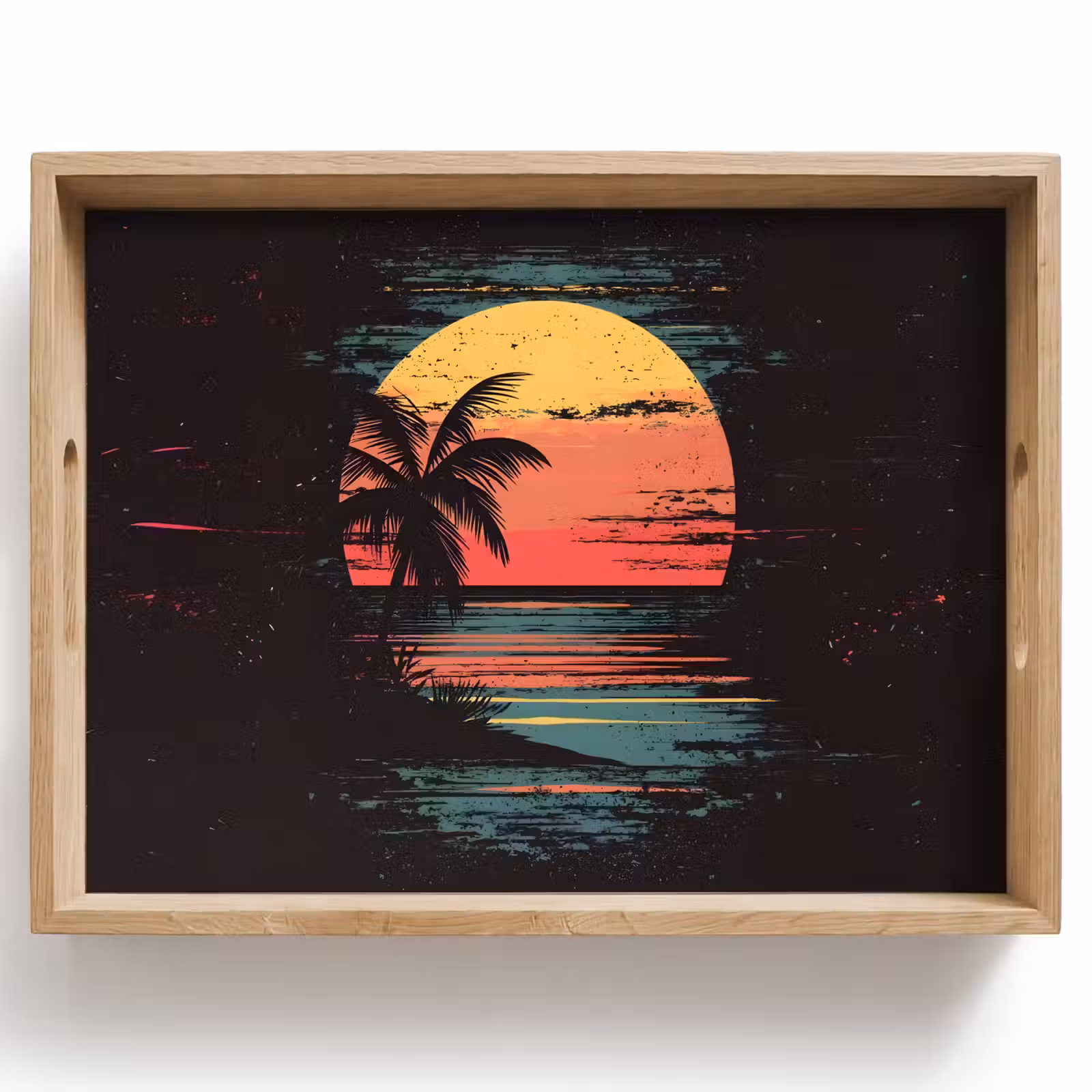 Dienblad - Strand - Minimalistisch - Zon - Oranje — 1