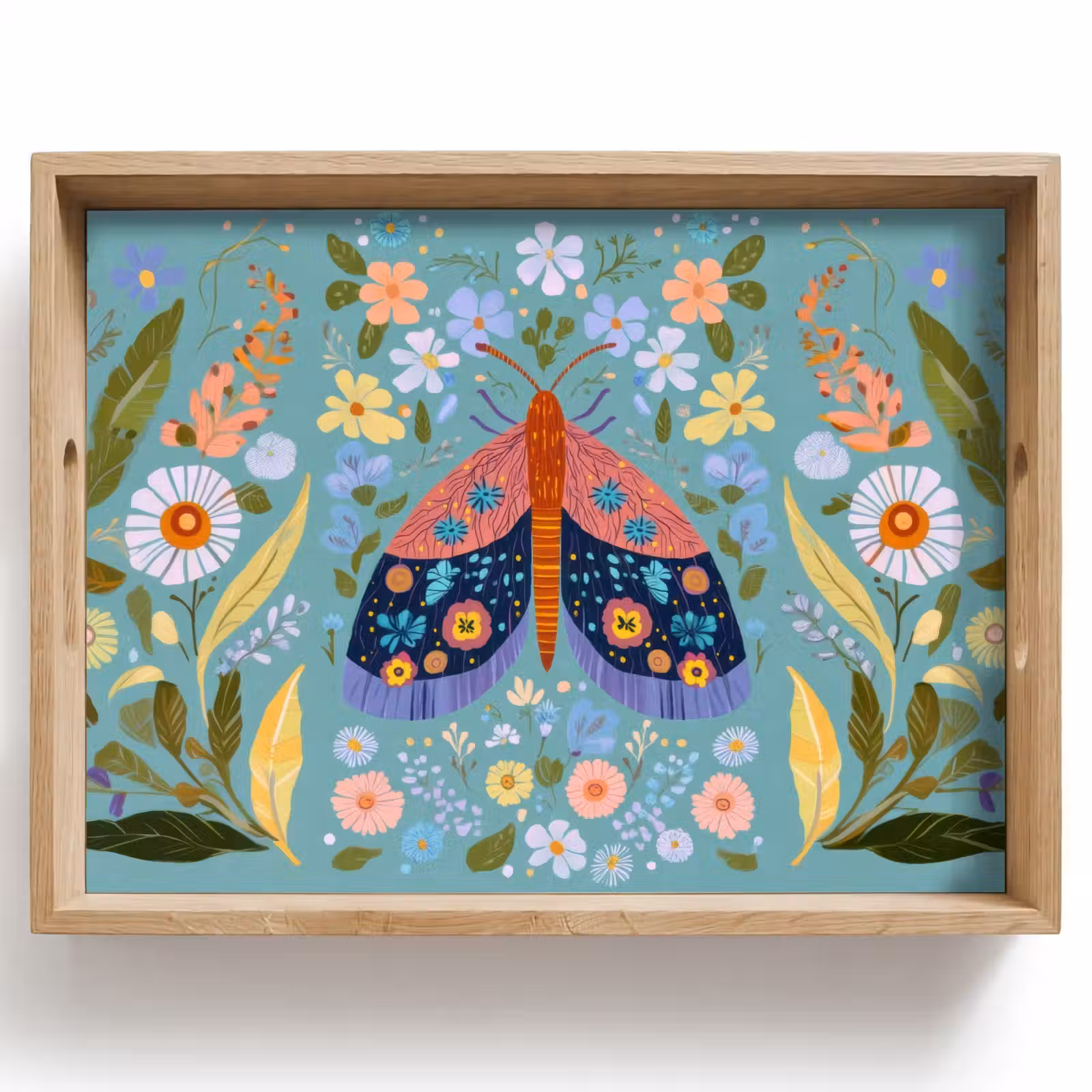 Dienblad - Vlinder - Sierlijk - Bloemen - Bladeren — 1