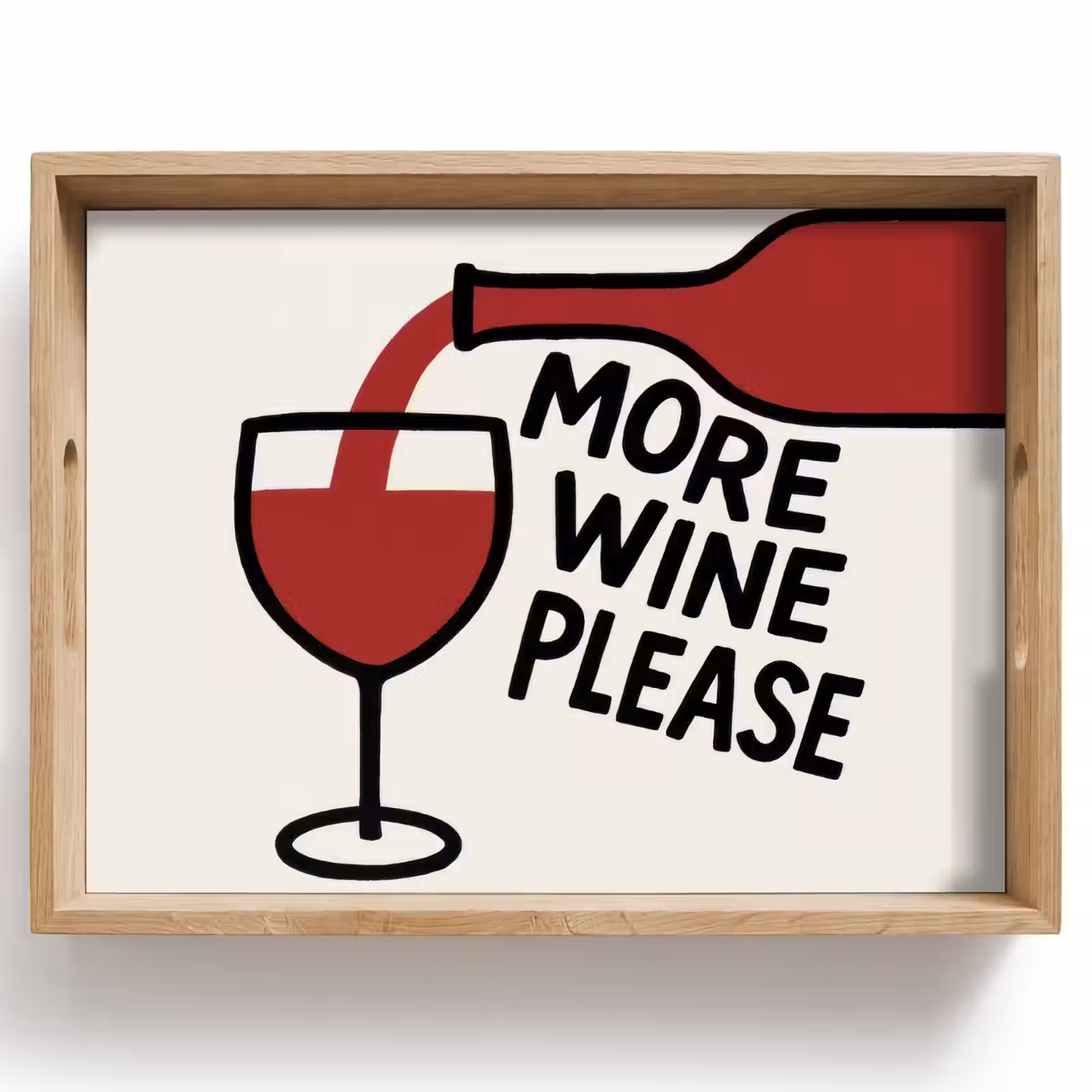 Dienblad - Wijnfles - Quote - Rood - Glas — 1