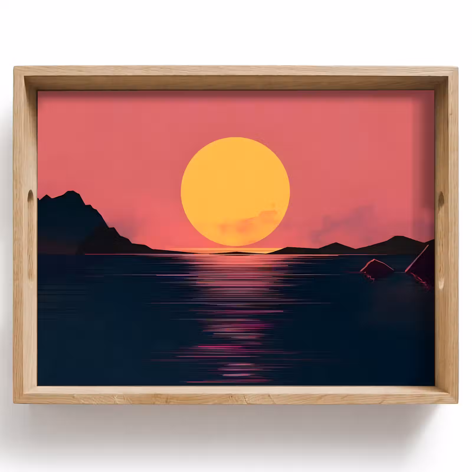 Dienblad - Zon - Geel - Bergen - Water — 1