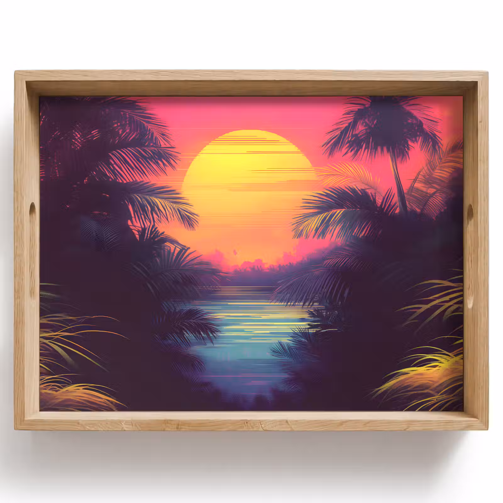 Dienblad - Zon - Geel - Palmbomen - Tropisch — 1
