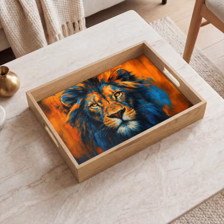 Dienblad - Schilderij - Leeuwenkop - Oranje — 2