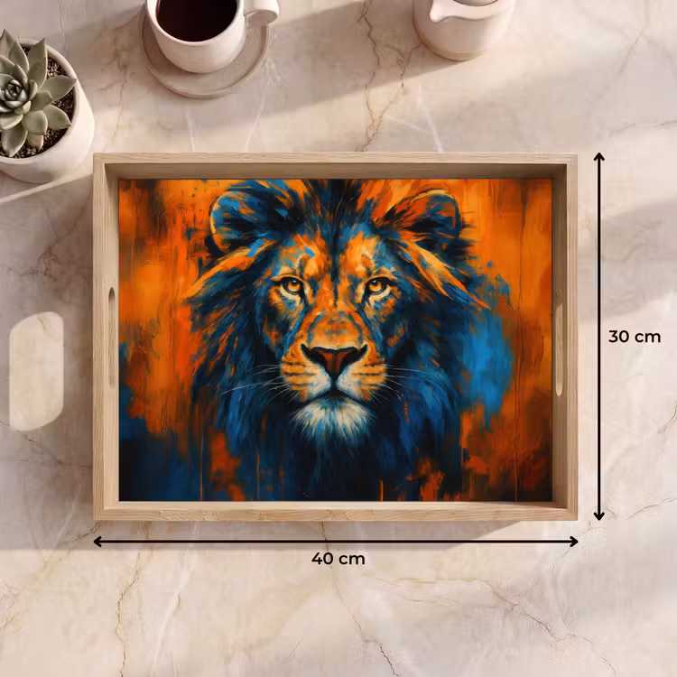 Dienblad - Schilderij - Leeuwenkop - Oranje — 9