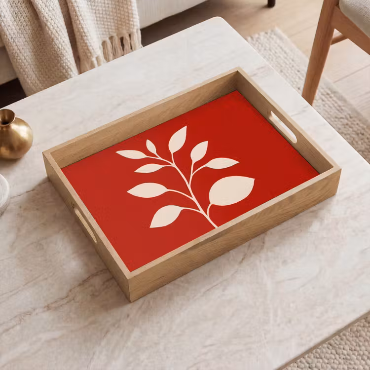 Dienblad - Silhouet - Bladeren - Tak — 2