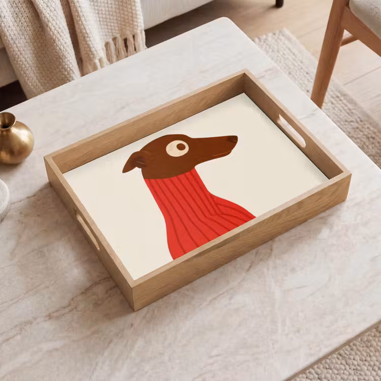 Dienblad - Silhouet - Hond - Trui - Rood — 2