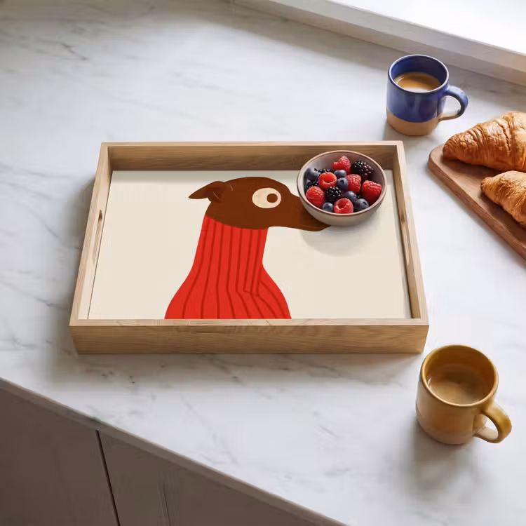 Dienblad - Silhouet - Hond - Trui - Rood — 4
