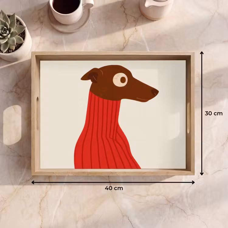 Dienblad - Silhouet - Hond - Trui - Rood — 9