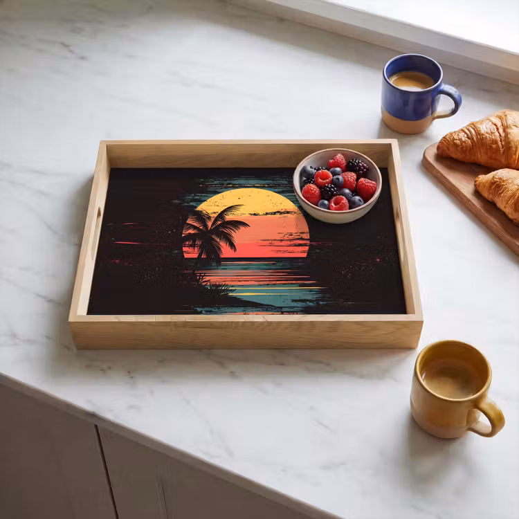 Dienblad - Strand - Minimalistisch - Zon - Oranje — 4